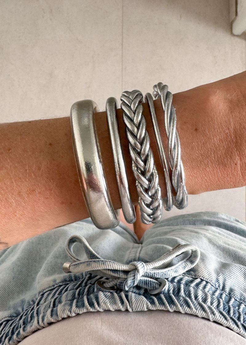 Jonc bouddhiste plat - 12mm silver