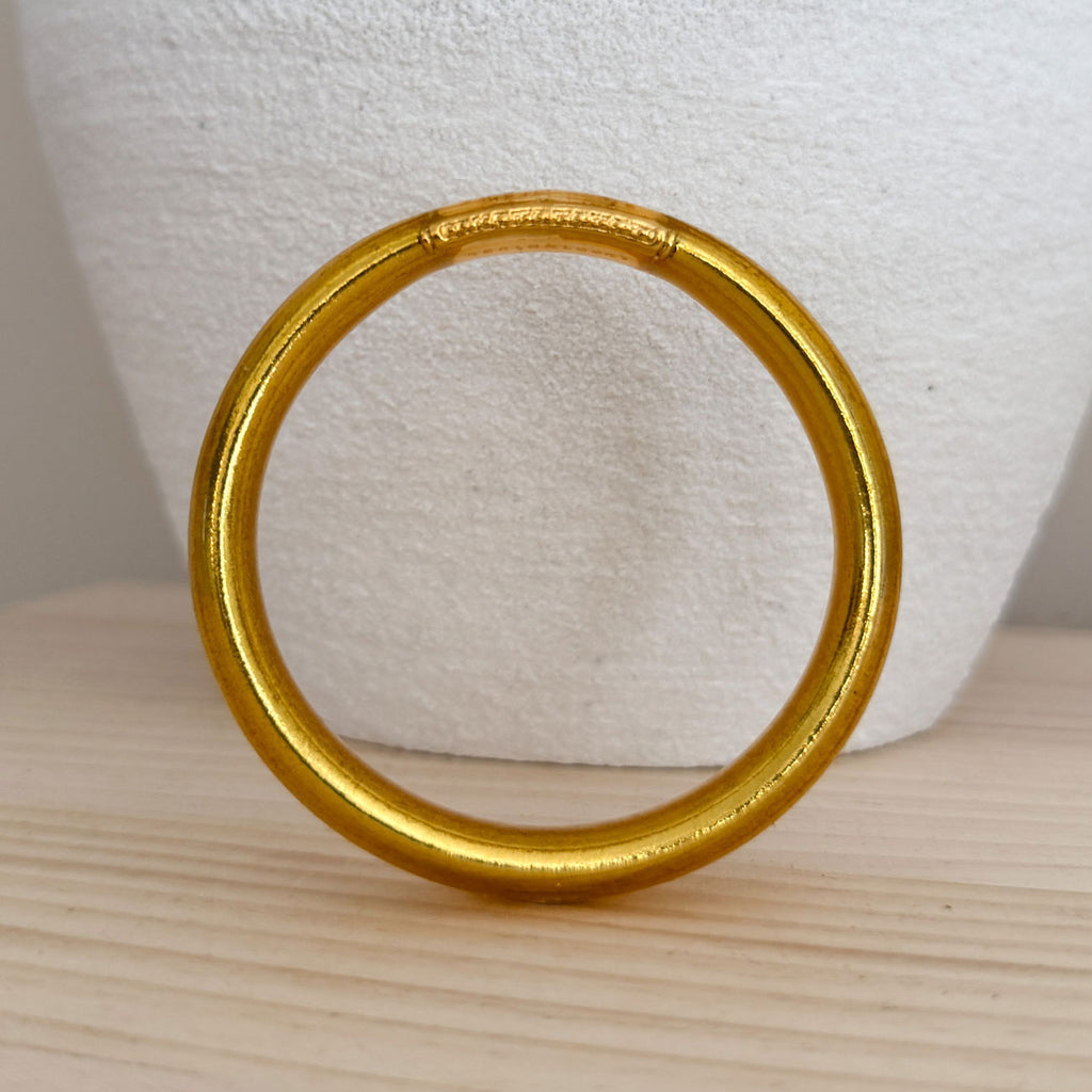 Jonc bouddhiste plat - 12mm gold