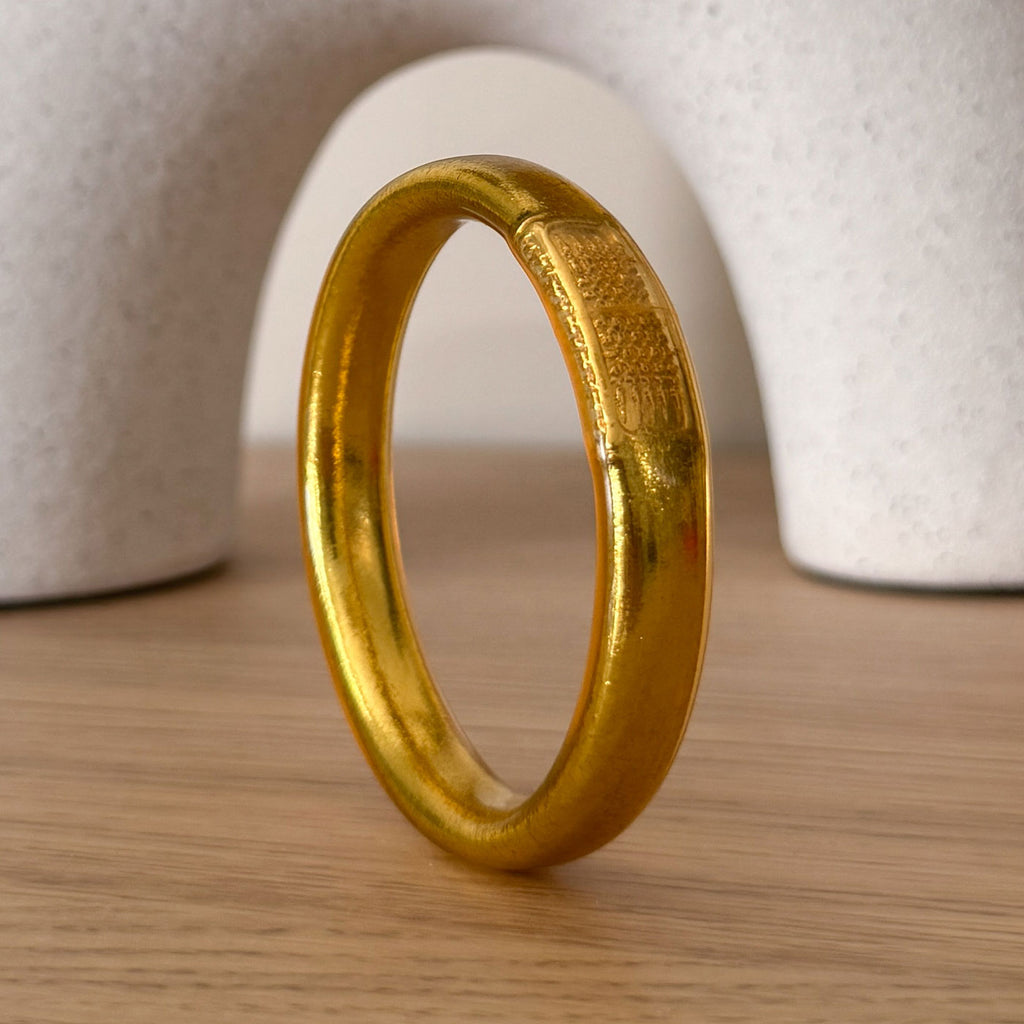 Jonc bouddhiste plat - 12mm gold