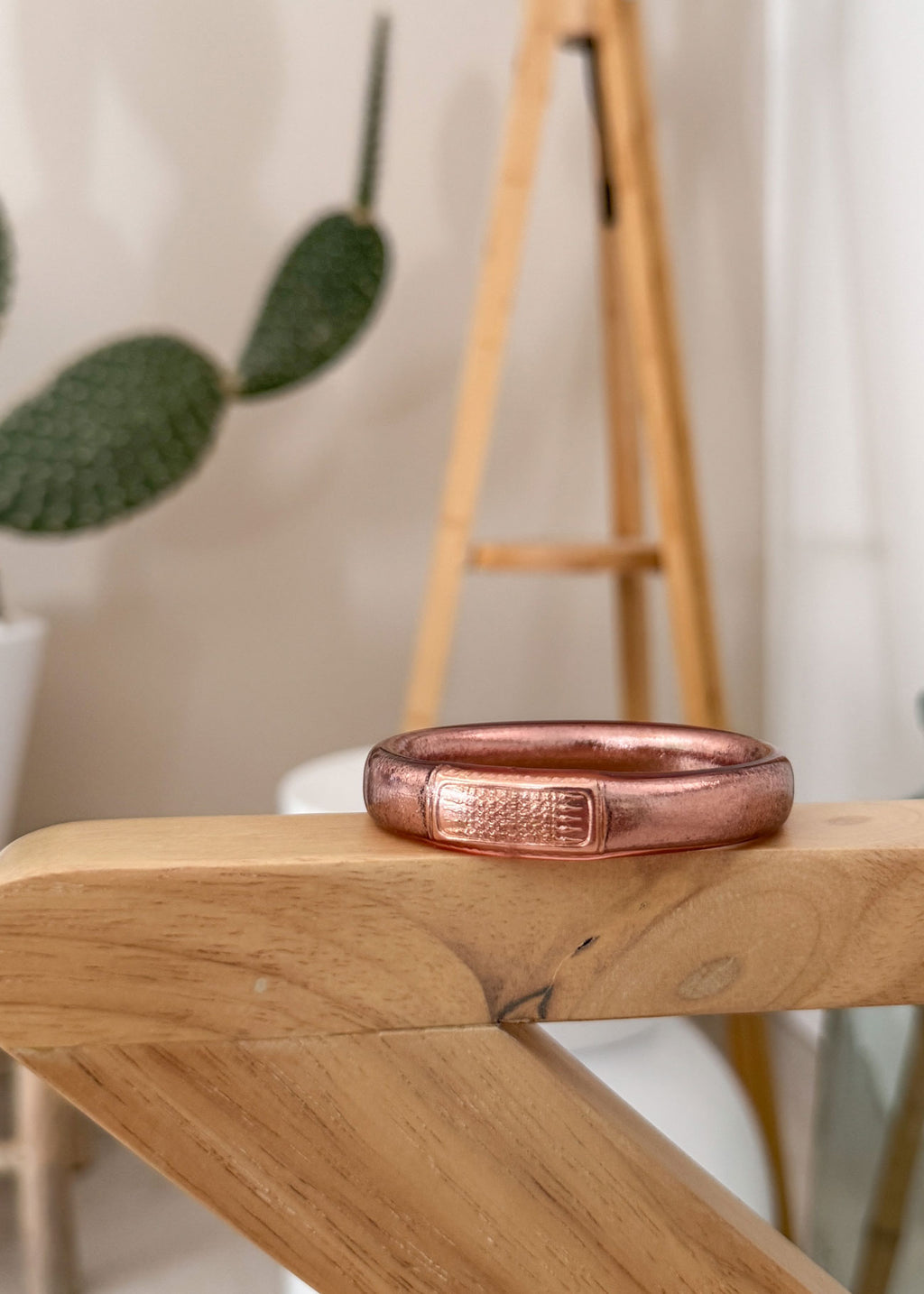 Jonc bouddhiste plat - 12mm rose gold