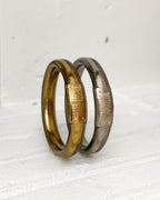 Jonc bouddhiste plat - 12mm antique gold et antique silver