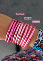 Jonc bouddhiste - rose clair, rose flashy, rose fuchsia