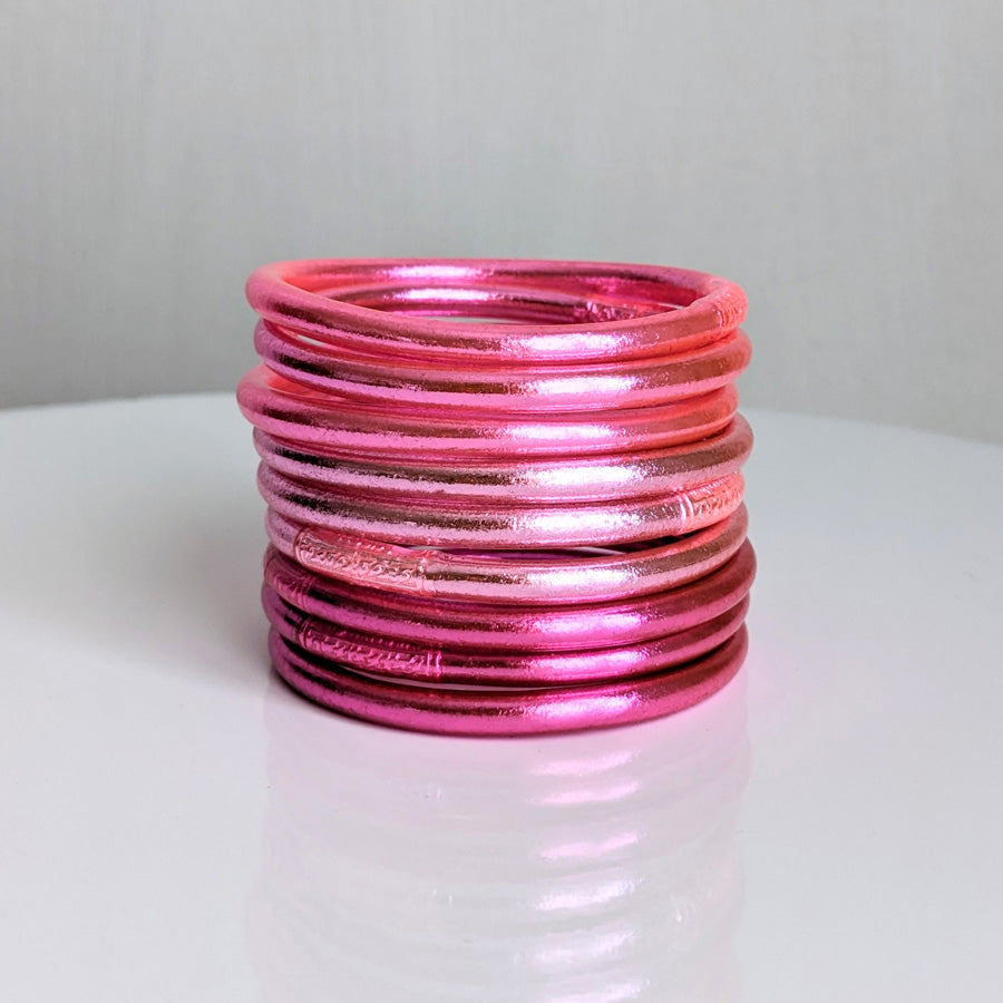 Jonc bouddhiste - rose clair, rose flashy, rose fuchsia