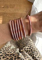 Jonc bouddhiste - rose gold au mantra abricot