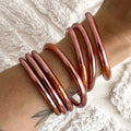 Jonc bouddhiste - rose gold au mantra abricot