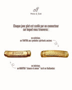 Jonc bouddhiste plat - 12mm antique gold et antique silver