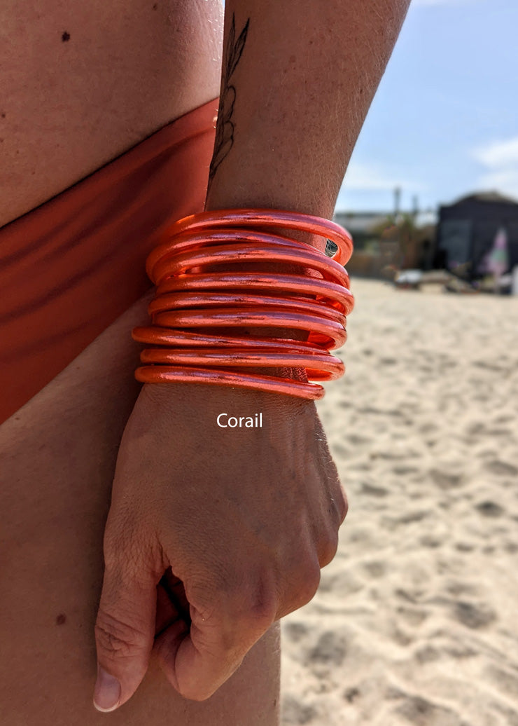 Jonc bouddhiste - corail et saumon