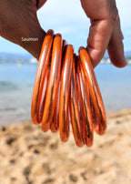 Jonc bouddhiste - corail et saumon