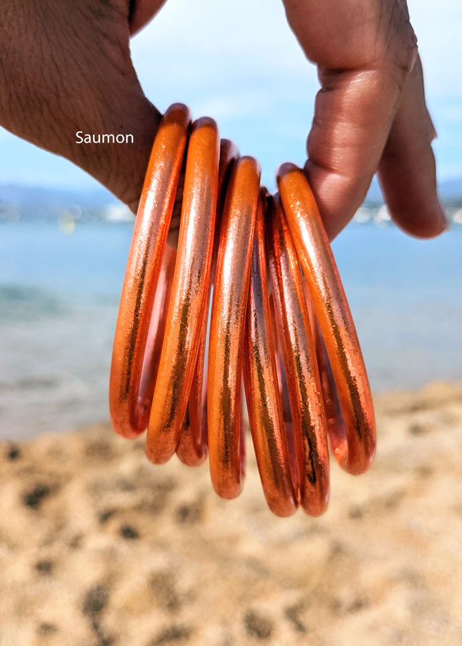 Jonc bouddhiste - corail et saumon