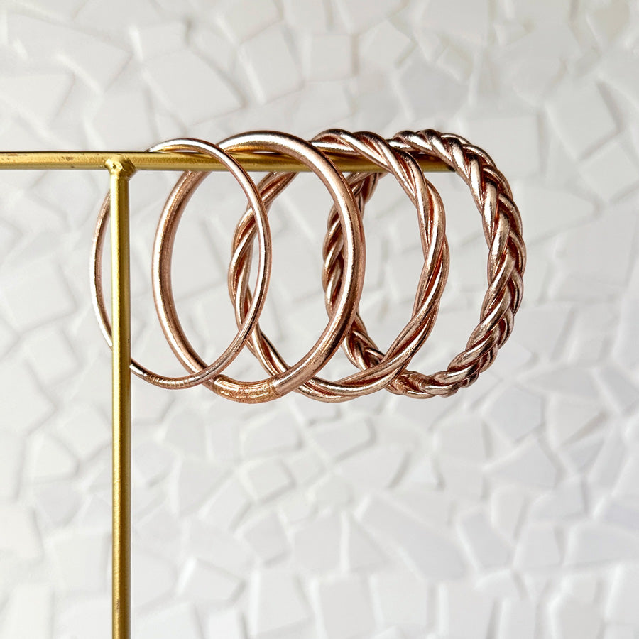 Lot de 4 joncs bouddhistes - champagne