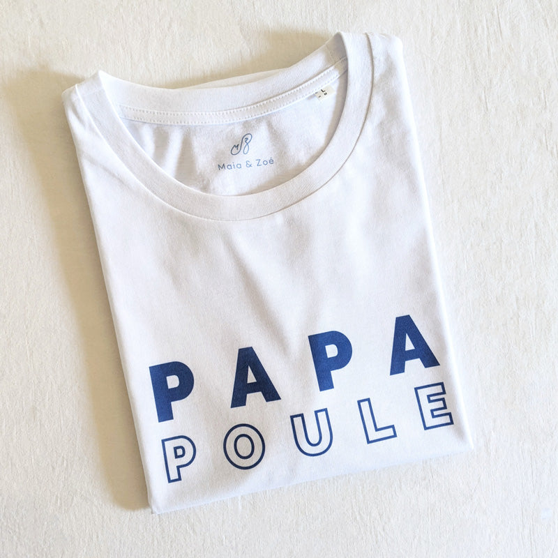 T-shirt Papa Poule - blanc