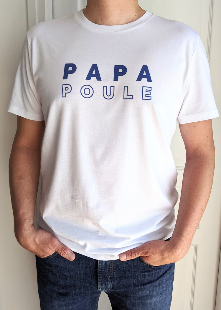 T-shirt Papa Poule - blanc