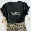 T-shirt Maman Rebelle - léopard gris